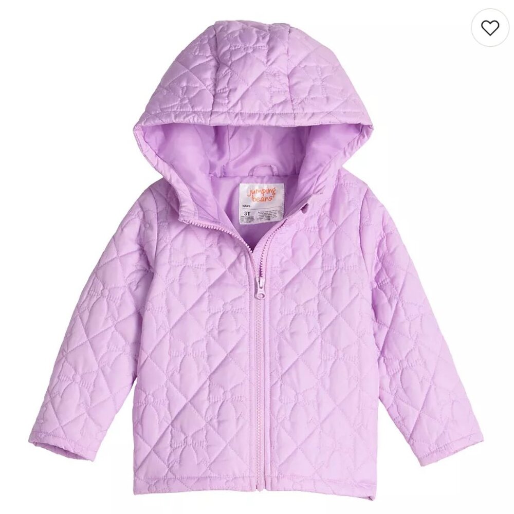 NWT 18 Mo. Toddler Girls Jumping Beans Lightweight Puffer Jacket Coat, Lavender